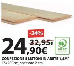 Kreo Brico e Casa Confezione 5 listoni in abete 1,5m² offerta