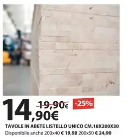 Kreo Brico e Casa Tavole in abete listello unico offerta
