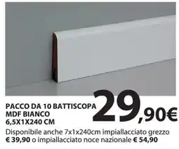 Kreo Brico e Casa Pacco da 10 battiscopa mdf bianco offerta