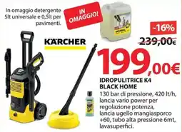 Kreo Brico e Casa Karcher idropulitrice K4 black home offerta