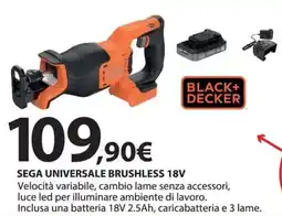 Kreo Brico e Casa Black+ decker sega universale brushless 18V offerta