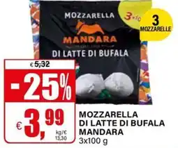 Il Gigante Mozzarelle di latte di bufala MANDARA offerta