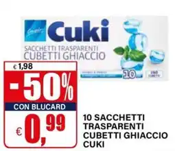 Il Gigante 10 sacchetti trasparenti cubetti ghiaccio CUKI offerta