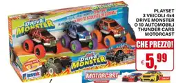 Il Gigante Playset 3 veicoli 4x4 drive monster o 10 automobili thunder cars motorcast offerta
