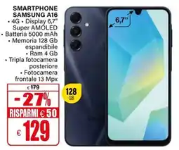 Il Gigante Smartphone SAMSUNG A16 offerta