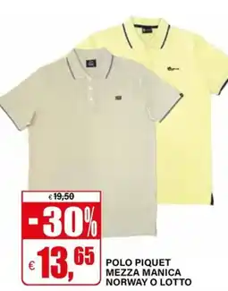 Il Gigante Polo piquet mezza manica NORWAY O LOTTO offerta