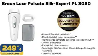 Euronics Braun Luce Pulsata Silk-Expert PL 3020 offerta