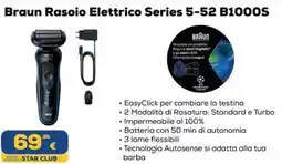 Euronics Braun Rasoio Elettrico Series 5-52 B1000S offerta