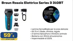 Euronics Braun Rasoio Elettrico Series 3 310BT offerta