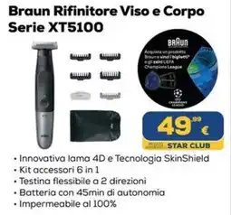 Euronics Braun Rifinitore Viso e Corpo Serie XT5100 offerta