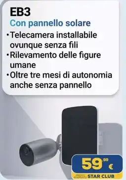 Euronics EB3 Con pannello solare offerta