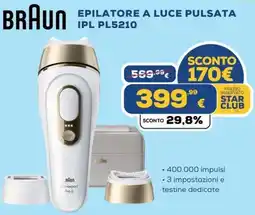 Euronics BRAUN EPILATORE A LUCE PULSATA IPL PL5210 offerta