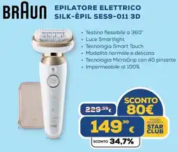 Euronics BRAUN EPILATORE ELETTRICO SILK-ÈPIL SES9-011 3D offerta