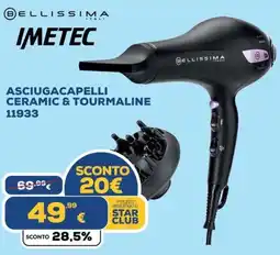 Euronics IMETEC ASCIUGACAPELLI CERAMIC & TOURMALINE 11933 offerta