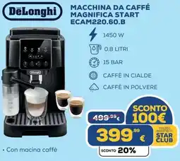 Euronics DeLonghi MACCHINA DA CAFFÉ MAGNIFICA START ECAM220.60.B offerta