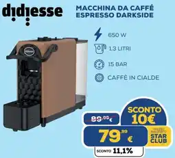Euronics didiesse Macchina da caffé espresso darkside offerta