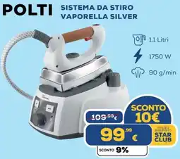 Euronics POLTI sistema da stiro vaporella silver offerta
