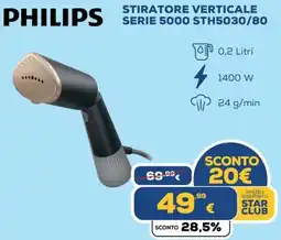 Euronics PHILIPS STIRATORE VERTICALE SERIE 5000 STH5030/80 offerta