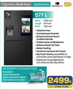 Euronics Hisense Frigorifero Multi Door RQ760N4IFE offerta