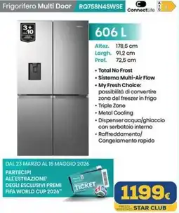 Euronics Hisense Frigorifero Multi Door RQ758N4SWSE offerta
