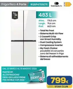 Euronics Hisense Frigorifero 4 Porte RQ5P470SETE offerta
