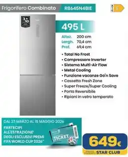 Euronics Hisense Frigorifero Combinato RB645N4BIE offerta