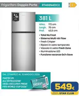 Euronics Hisense Frigorifero Doppia Porta RT488N4DC2 offerta