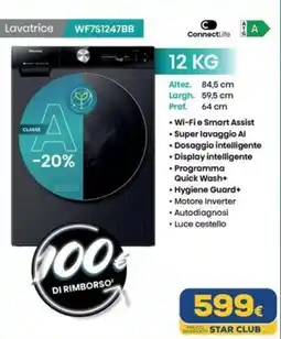Euronics Hisense Lavatrice WF7S1247BB offerta