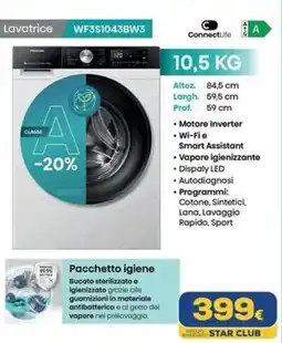 Euronics Hisense Lavatrice WF3S1043BW3 offerta