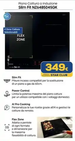 Euronics SAMSUNG Piano Cottura a Induzione Slim Fit NZ64B5045GK offerta