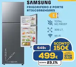 Euronics SAMSUNG FRIGORIFERO 2 PORTE RT31CG5624S9ES offerta