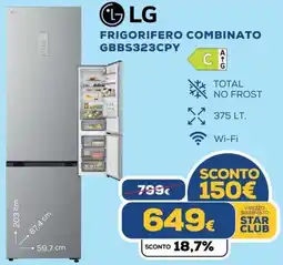 Euronics LG FRIGORIFERO COMBINATO GBBS323CPY offerta