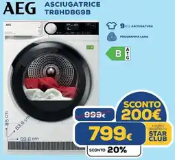 Euronics AEG ASCIUGATRICE TR8HDBG9B offerta