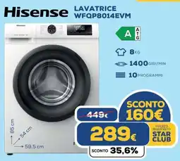 Euronics Hisense LAVATRICE WFQP8014EVM offerta