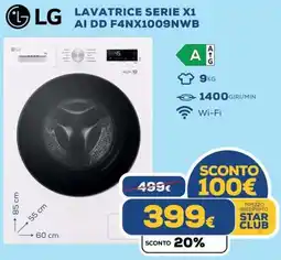 Euronics LG LAVATRICE SERIE X1 AI DD F4NX1009NWB offerta