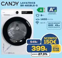 Euronics CANDY LAVATRICE BR 48SBL6-S offerta