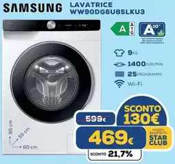 Euronics SAMSUNG LAVATRICE WW90DG6U85LKU3 offerta