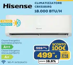 Euronics Hisense CLIMATIZZATORE CBXS181RG offerta