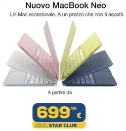 Euronics Nuovo MacBook Neo offerta