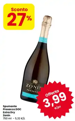 Eurospar Spumante Prosecco DOC Extra Dry Zonin offerta