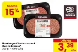 Eurospar Hamburger Classico o speck Cucina Express offerta