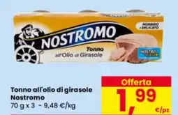 Eurospar Tonno all'olio di girasole Nostromo offerta