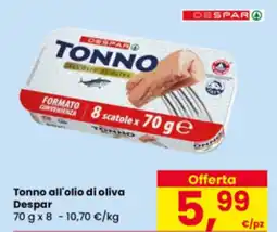 Eurospar Tonno all'olio di oliva Despar offerta
