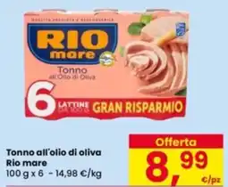 Eurospar Tonno all'olio di oliva Rio mare offerta