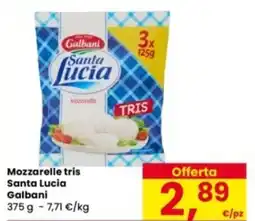 Eurospar Mozzarelle tris Santa Lucia Galbani offerta