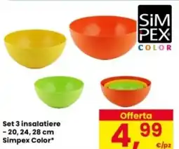 Eurospar Set 3 insalatiere Simpex Color offerta