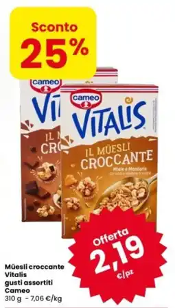 Eurospar Müesli croccante Vitalis Cameo offerta