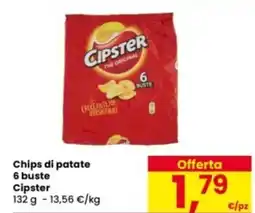 Eurospar Chips di patate 6 buste Cipster offerta