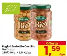 Eurospar Fagioli Borlotti o Ceci Bio Valfrutta offerta