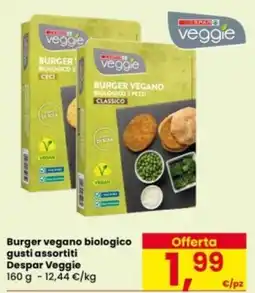 Eurospar Burger vegano biologico Despar Veggie offerta
